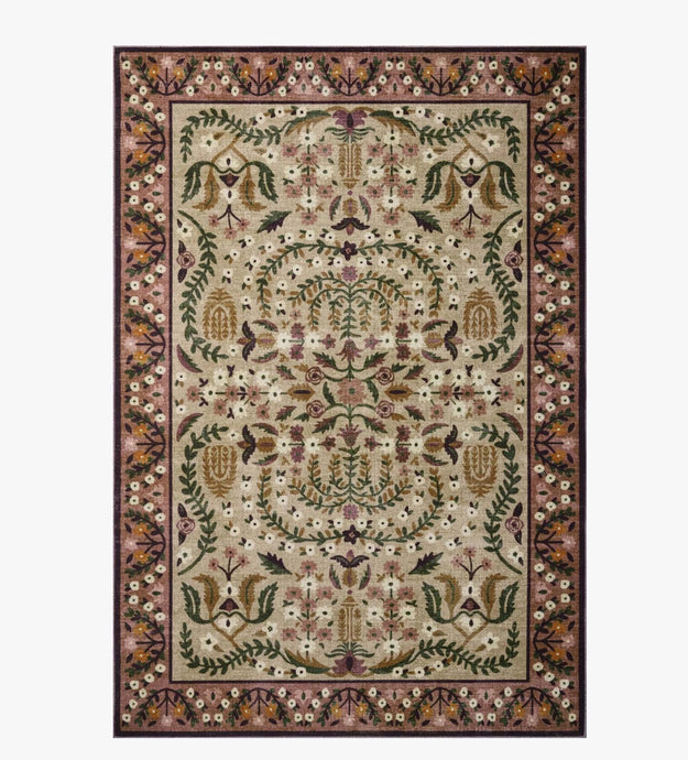 Rifle Paper x Loloi Canopy Collection Edie Printed Rug/Aubergine