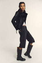 Load image into Gallery viewer, Free People We The Free Fourline Shearling Aviator Jacket/Black
