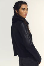 Load image into Gallery viewer, Free People We The Free Fourline Shearling Aviator Jacket/Black