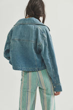 Load image into Gallery viewer, Free People We The Free Side To Side Cropped Denim Jacket /River Wash