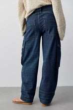Load image into Gallery viewer, Free People We The Free Brentwood Textured Cargo Jeans/Atlantic