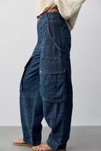 Load image into Gallery viewer, Free People We The Free Brentwood Textured Cargo Jeans/Atlantic