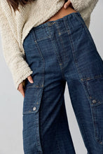 Load image into Gallery viewer, Free People We The Free Brentwood Textured Cargo Jeans/Atlantic