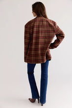 Load image into Gallery viewer, Free People Dean Double-Breasted Blazer/Olive Plaid - Brown Combo