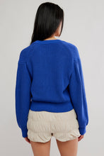 Load image into Gallery viewer, Free People Vienna Cotton Knit Cardi/Blue Beam