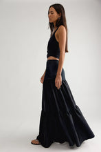 Load image into Gallery viewer, Free People Juliette Satin Maxi Skirt/Black
