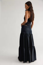 Load image into Gallery viewer, Free People Juliette Satin Maxi Skirt/Black