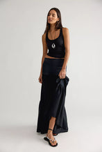 Load image into Gallery viewer, Free People Juliette Satin Maxi Skirt/Black