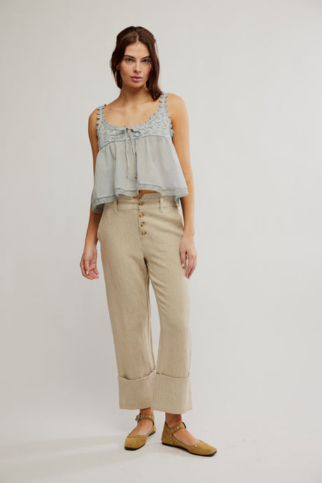 Free People Parkway Cuffed Trousers/Natural Combo