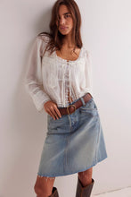 Load image into Gallery viewer, Free People We The Free Suzy Denim Midi Skirt/Sun Stoned Blue