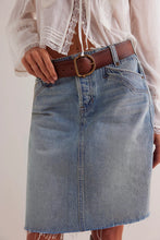 Load image into Gallery viewer, Free People We The Free Suzy Denim Midi Skirt/Sun Stoned Blue