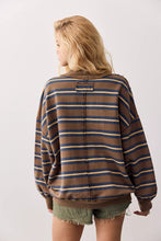 Load image into Gallery viewer, Free People Palm Springs Striped Pullover/Army Combo