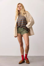 Load image into Gallery viewer, Free People Palm Springs Striped Pullover/Army Combo