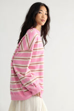 Load image into Gallery viewer, Free People Palm Springs Striped Pullover/Bubblegum Combo