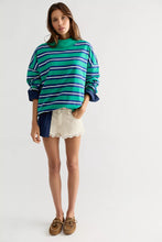 Load image into Gallery viewer, Free People Palm Springs Striped Pullover/Green Combo