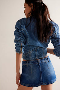 Free People We The Free Gallivanting Peekaboo Skort//Blue Rebel
