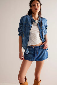 Free People We The Free Gallivanting Peekaboo Skort//Blue Rebel