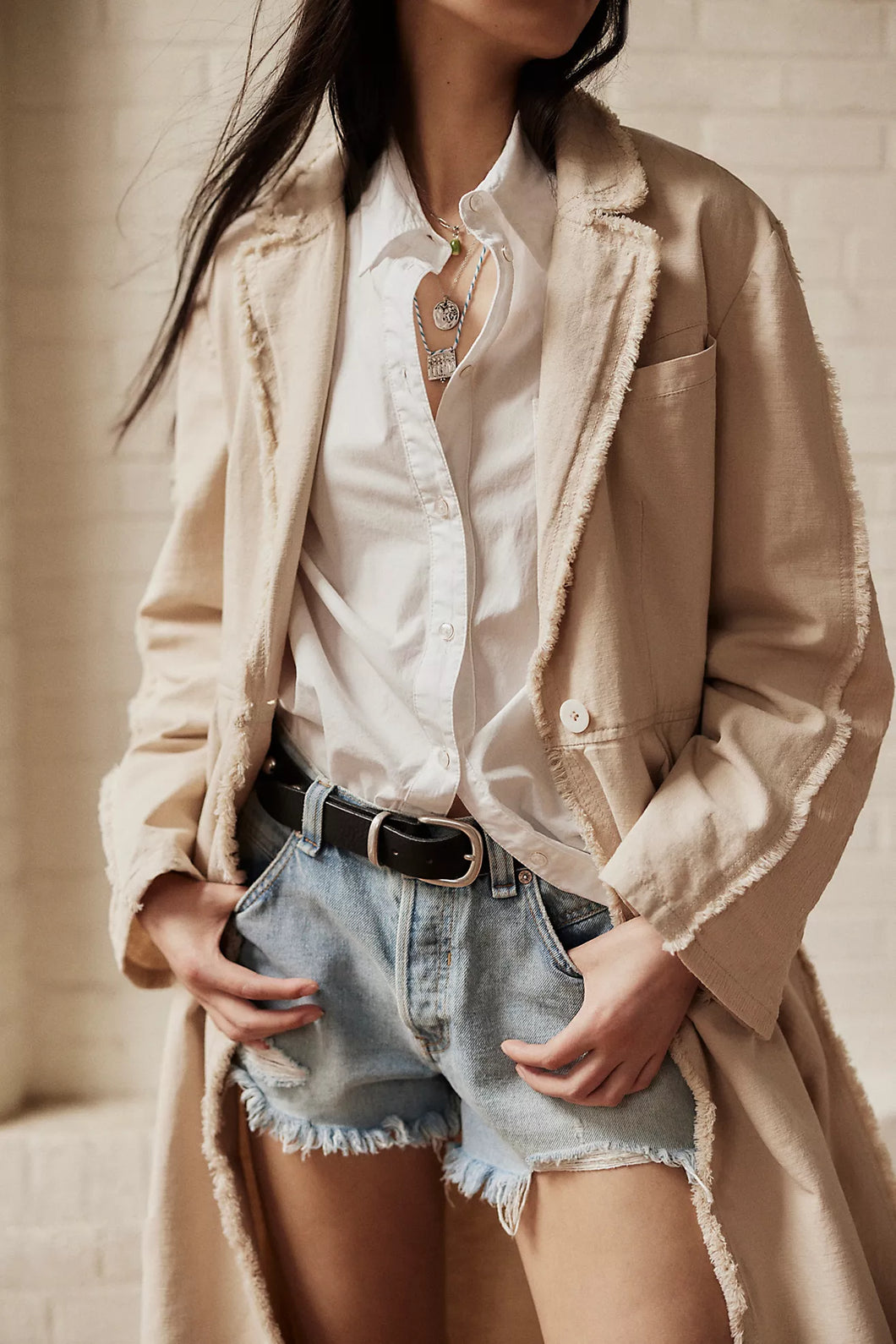 Free People We The Free Now Or Never Denim Shorts/Well Worn