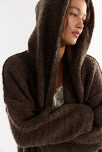 Load image into Gallery viewer, Free People Thistle Hooded Oversized Cardi/Fudge Combo