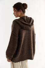 Load image into Gallery viewer, Free People Thistle Hooded Oversized Cardi/Fudge Combo