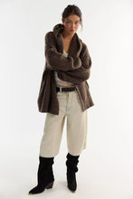 Load image into Gallery viewer, Free People Thistle Hooded Oversized Cardi/Fudge Combo