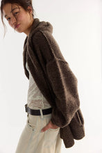 Load image into Gallery viewer, Free People Thistle Hooded Oversized Cardi/Fudge Combo
