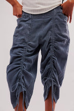 Load image into Gallery viewer, Free People Gianna Ruched Gaucho Pull-On Pants /Blue Mirage