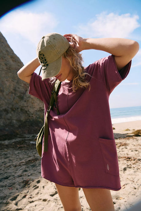 Free People Hot Shot Tee Romper/Clove