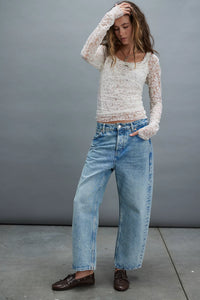 Free People We The Free Deep Trance Dropped Boyfriend Jeans/Sweet Dreams