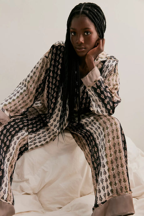 Free People Dreamy Days Pajama Set/Neutral Combo