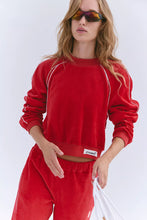 Load image into Gallery viewer, Free People Chalet All Day Velour Layer/Candy Apple