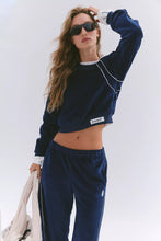 Load image into Gallery viewer, Free People Midnight NavyChalet All Day Velour Layer/