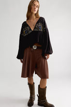 Load image into Gallery viewer, Free People We The Free Brynn Babydoll Top/Black Combo