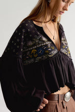 Load image into Gallery viewer, Free People We The Free Brynn Babydoll Top/Black Combo