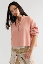 Load image into Gallery viewer, Free People We The Free Celeste Quarter Zip/Coral Pink