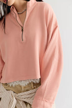 Load image into Gallery viewer, Free People We The Free Celeste Quarter Zip/Coral Pink