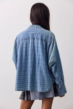 Load image into Gallery viewer, Free People We The Free Sabine Indigo Dobby Button Down/Vintage Blue Tint