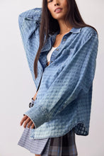Load image into Gallery viewer, Free People We The Free Sabine Indigo Dobby Button Down/Vintage Blue Tint
