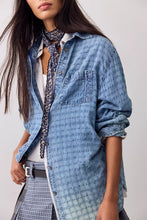 Load image into Gallery viewer, Free People We The Free Sabine Indigo Dobby Button Down/Vintage Blue Tint