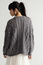 Load image into Gallery viewer, Free People Opal Rollneck Knit Cardi/Steel Grey