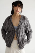 Load image into Gallery viewer, Free People Opal Rollneck Knit Cardi/Steel Grey