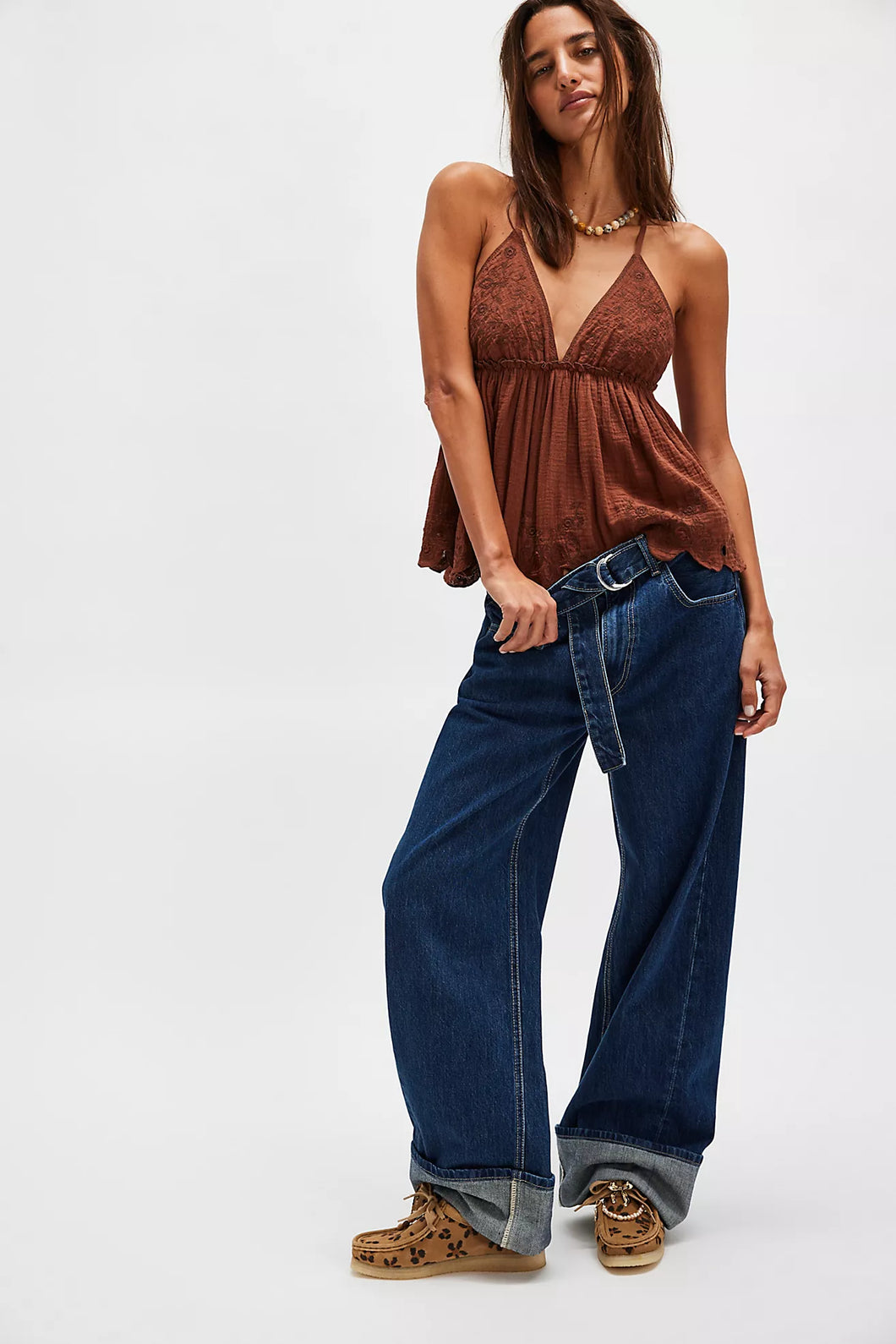 Free People We The Free East Bay Cuffed Jeans/Concord