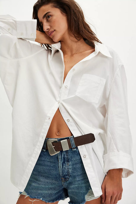 Free People Sabine Articulated Shirt/Parchment