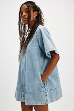 Load image into Gallery viewer, Free People Harlow Mini Dress/ Ocean Blue