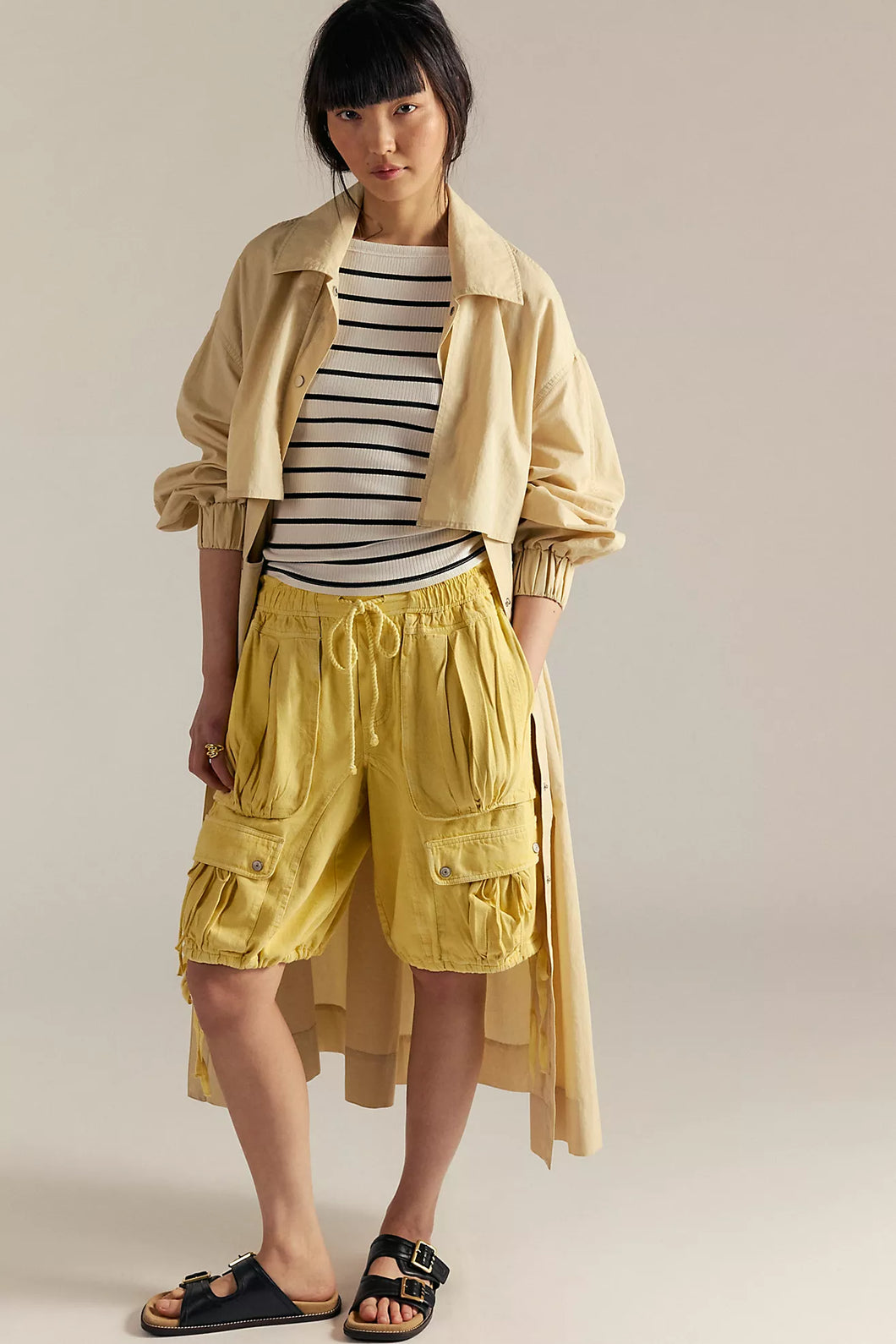 Free People We The Free Sundown Parachute Shorts/Straw