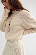 Load image into Gallery viewer, Free People Low Tide Crew Neck Knit Pullover /Marshmallow