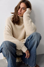 Load image into Gallery viewer, Free People We The Free Worn Thru Turtleneck Sweater/Ivory