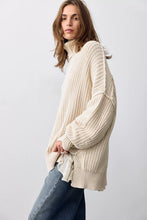 Load image into Gallery viewer, Free People We The Free Worn Thru Turtleneck Sweater/Ivory