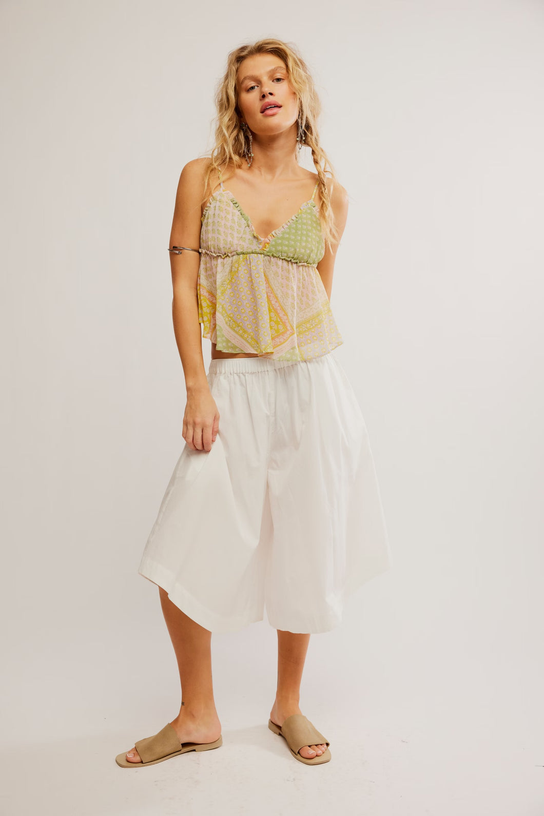 Free People Lucca Culotte Shorts/Ivory