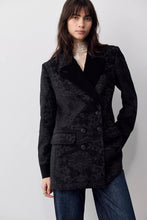 Load image into Gallery viewer, Free People Lilou Jacquard Tuxedo Blazer/ Black